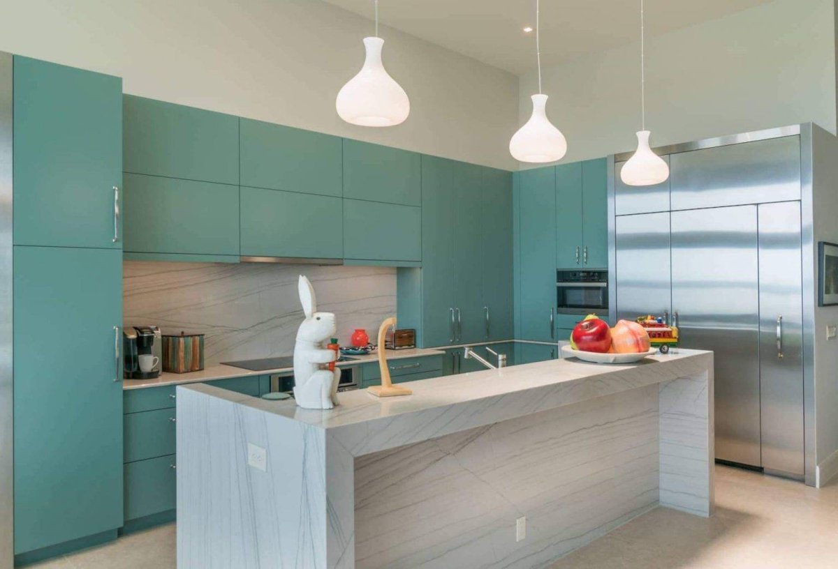 Кухня в бирюзовом цвете