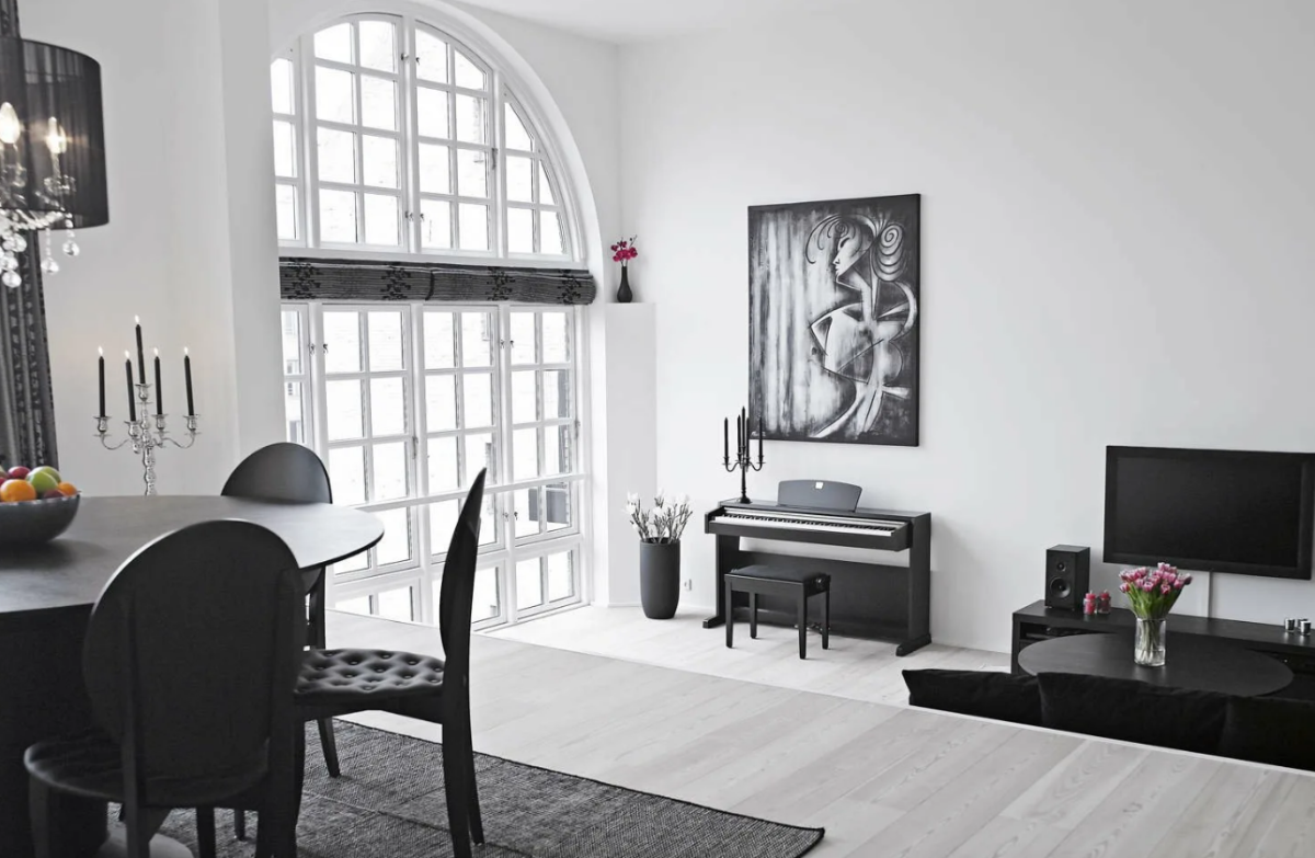 Черно белый интерьер