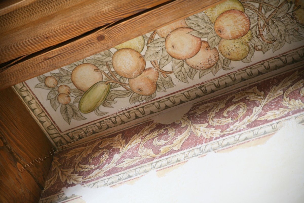 Роспись красками по сырой штукатурке