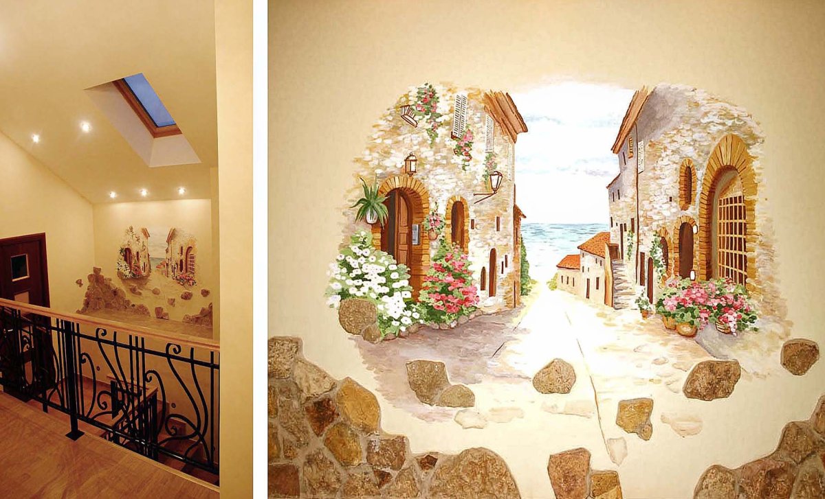 Роспись по декоративной штукатурке