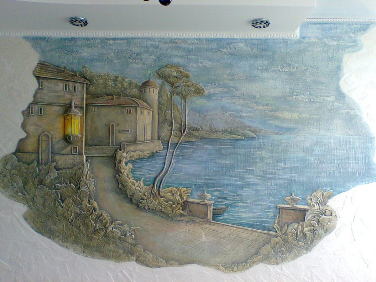 Роспись стен по сырой штукатурке