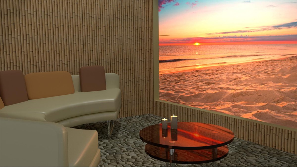 Отделка стен бамбуковым полотном