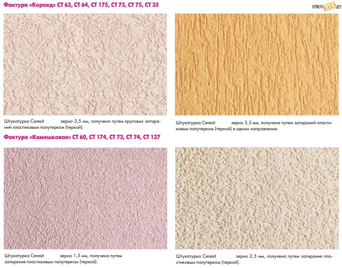 Минеральная декоративная штукатурка "камешковая" Ceresit CT 137