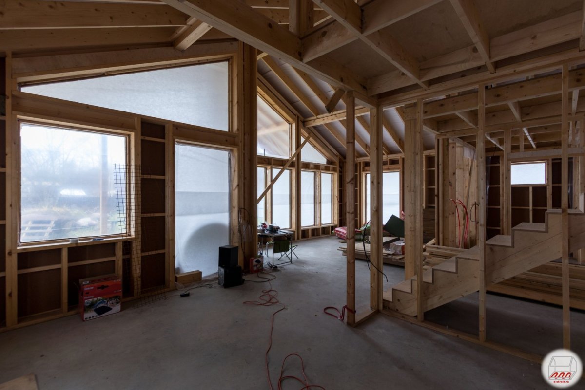 Каркасный дом с панорамными окнами