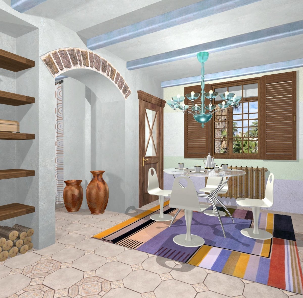 Гостиная в стиле средиземноморской Греции