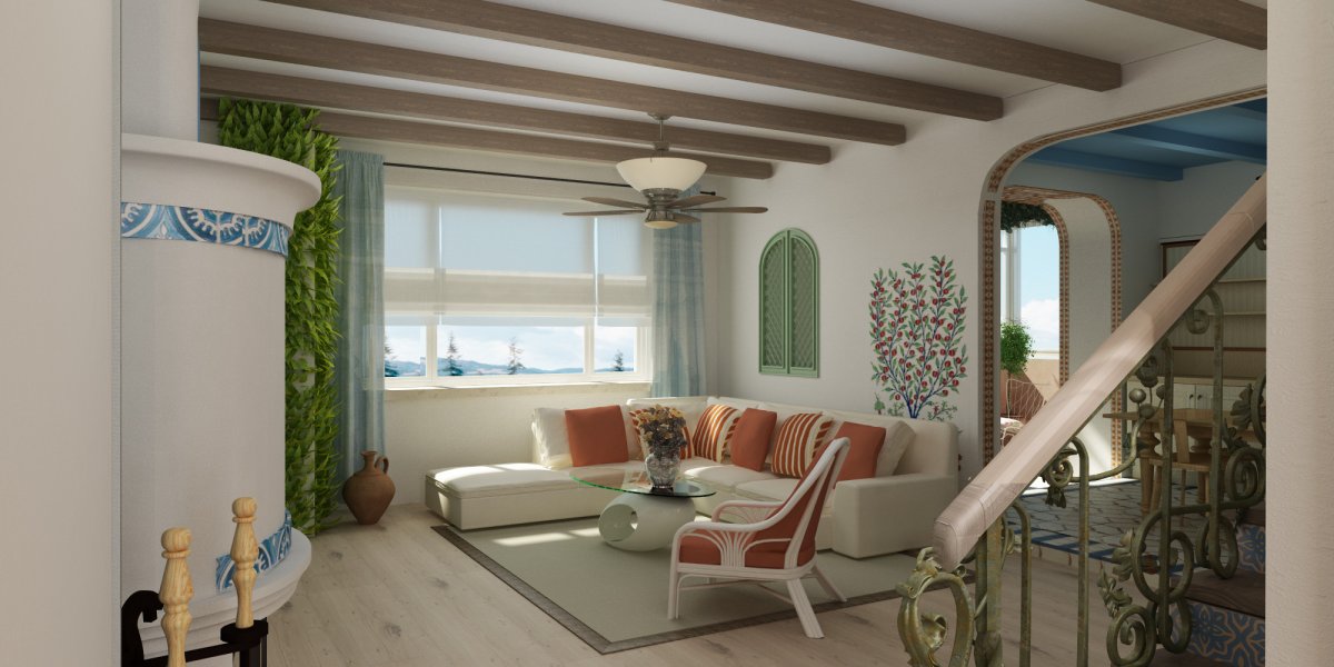 Гостиная в средиземноморском стиле