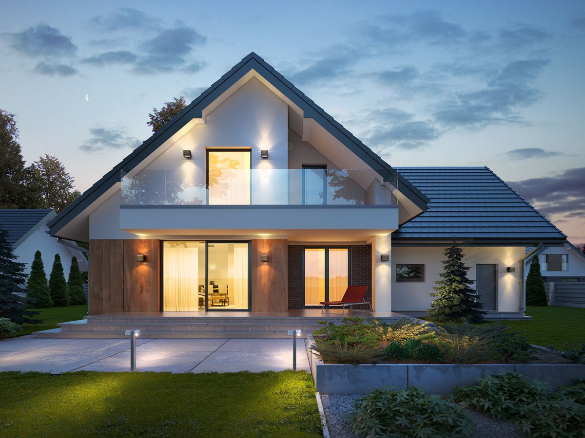 Дом 160м2 двускатная крыша