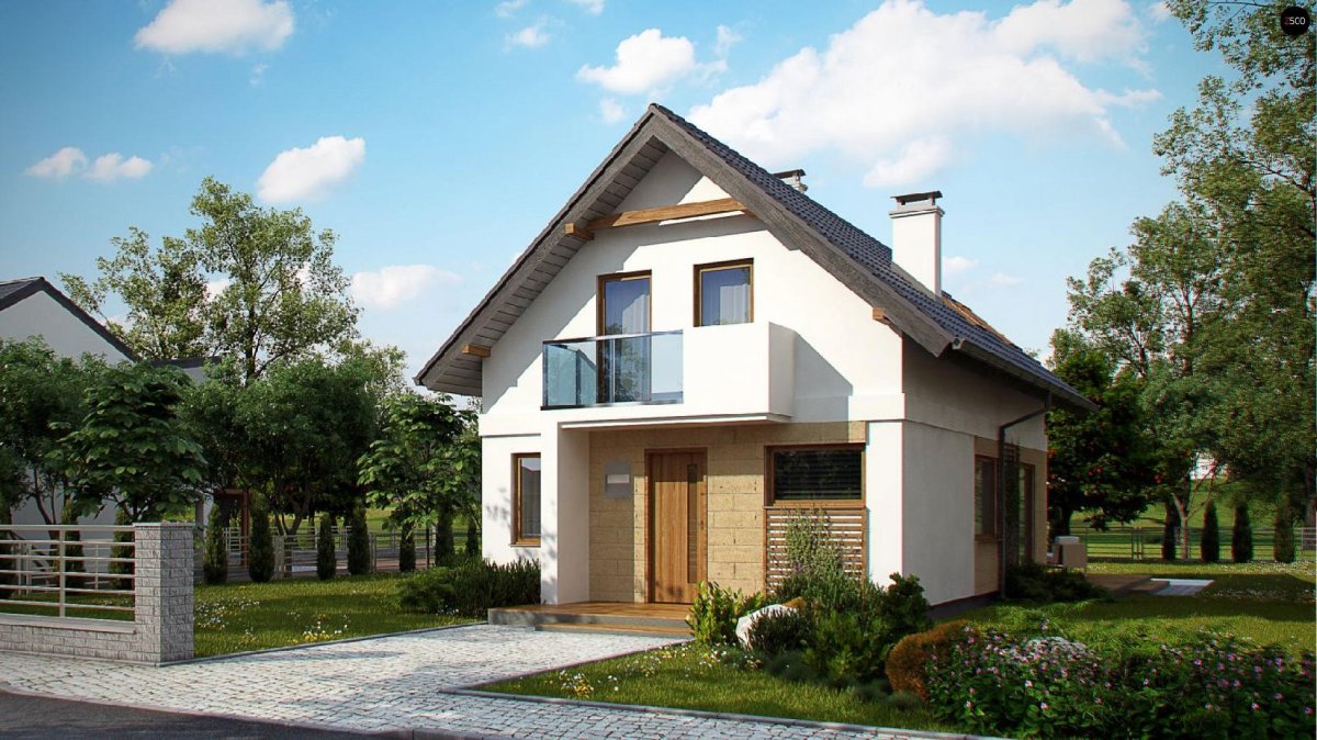 Дом 60кв м газобетона с мансардой