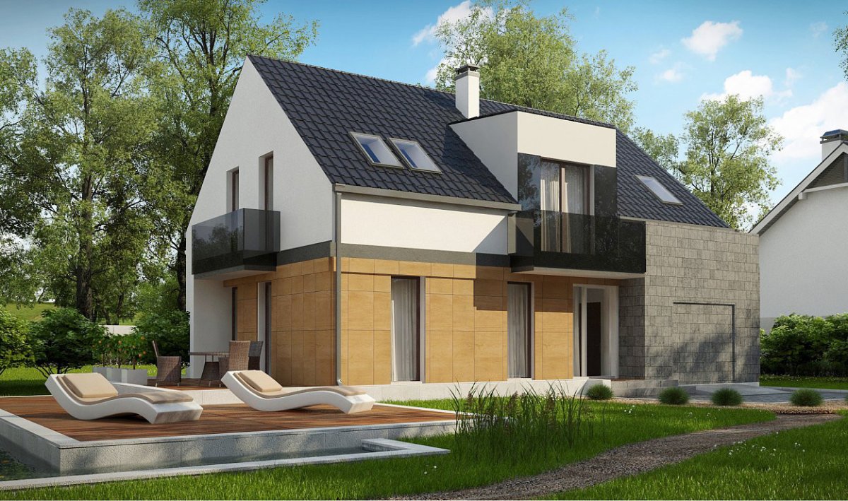 Z500 дом с мансардой с гаражом