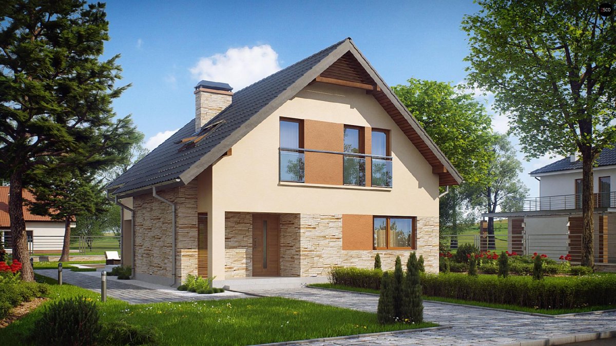 Коттедж с мансардой 130м2 проект