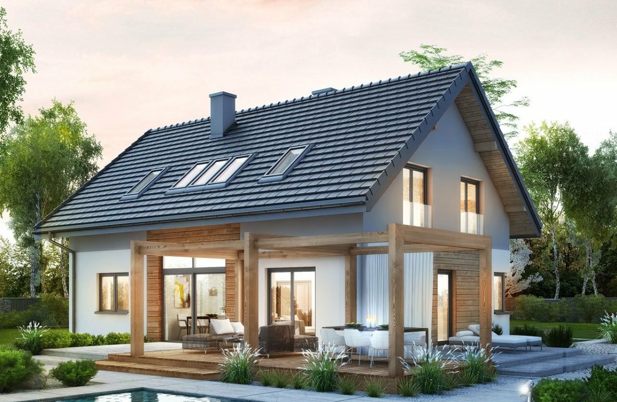 Дом 80 кв м с мансардой и террасой