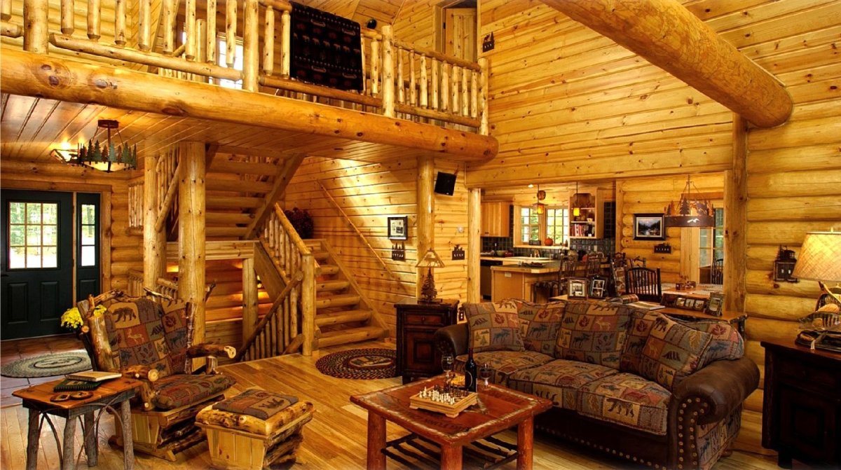 Интерьеры деревянных домов из бревна