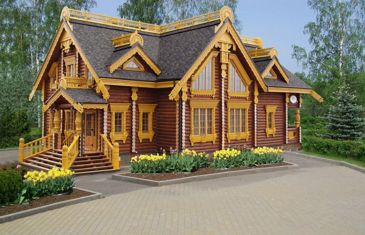 Дом из оцилиндрованного бревна Терем