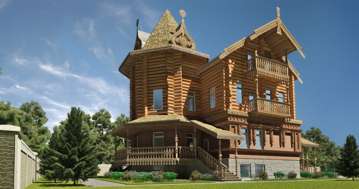 Деревянный терем17век Россия