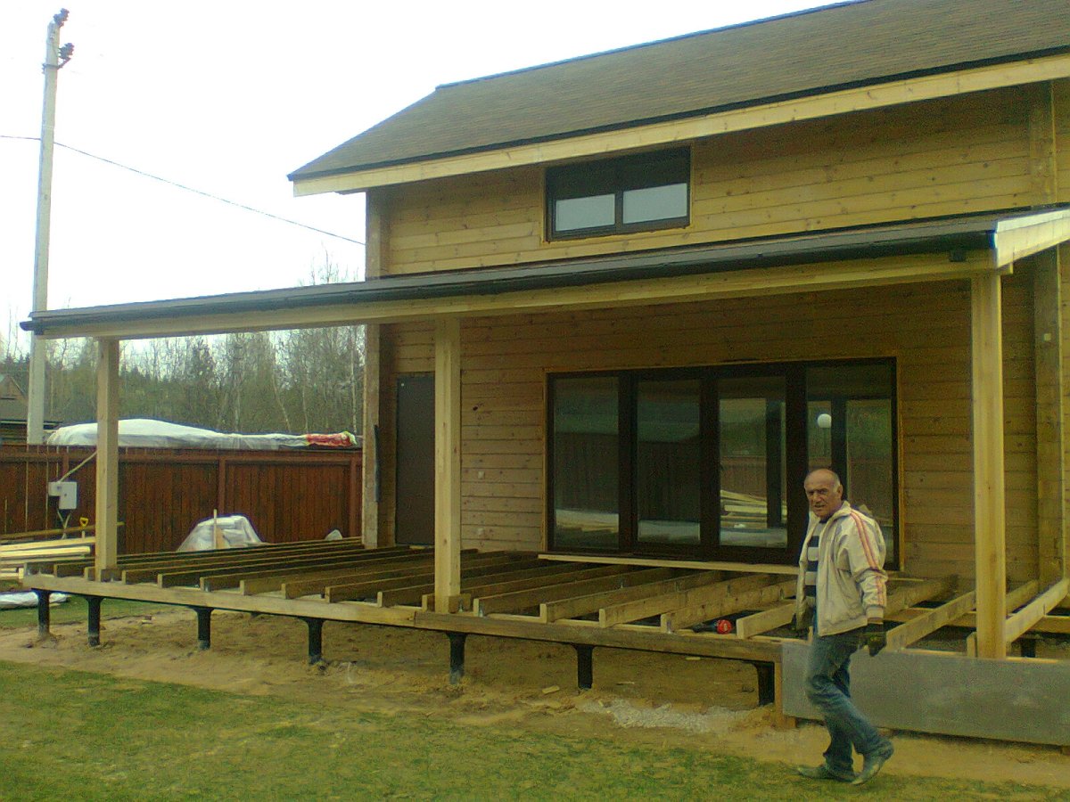 Пристройка веранды к дому