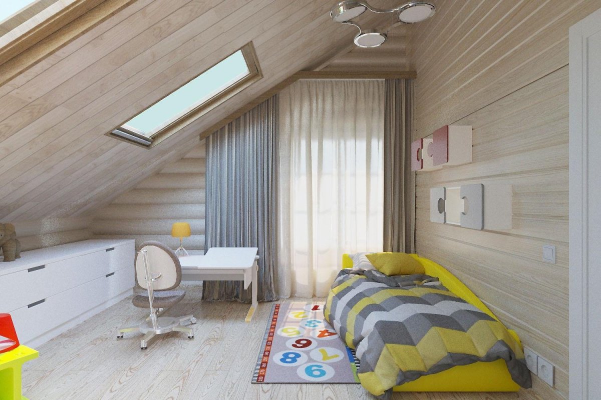 Мансарда экостиль вагонка