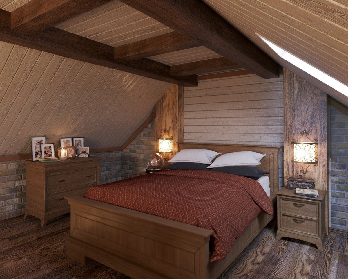 Мансарда экостиль вагонка