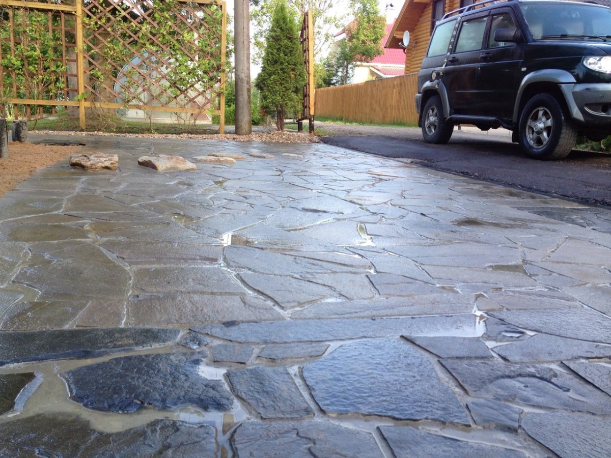 Плитняк шунгит мощение