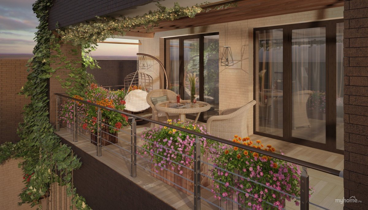 Веранда с балконом