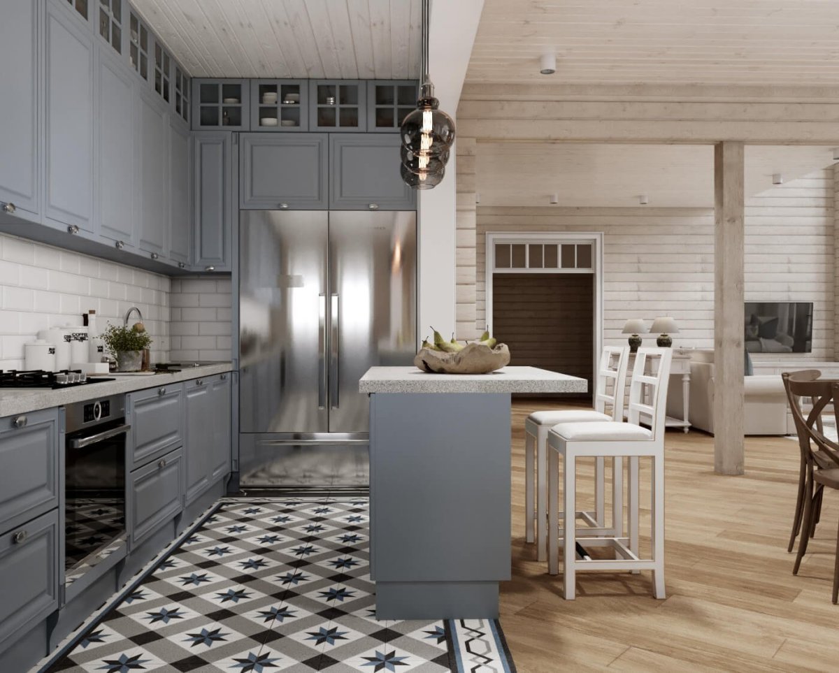 Интерьер в скандинавском стиле в деревянном доме