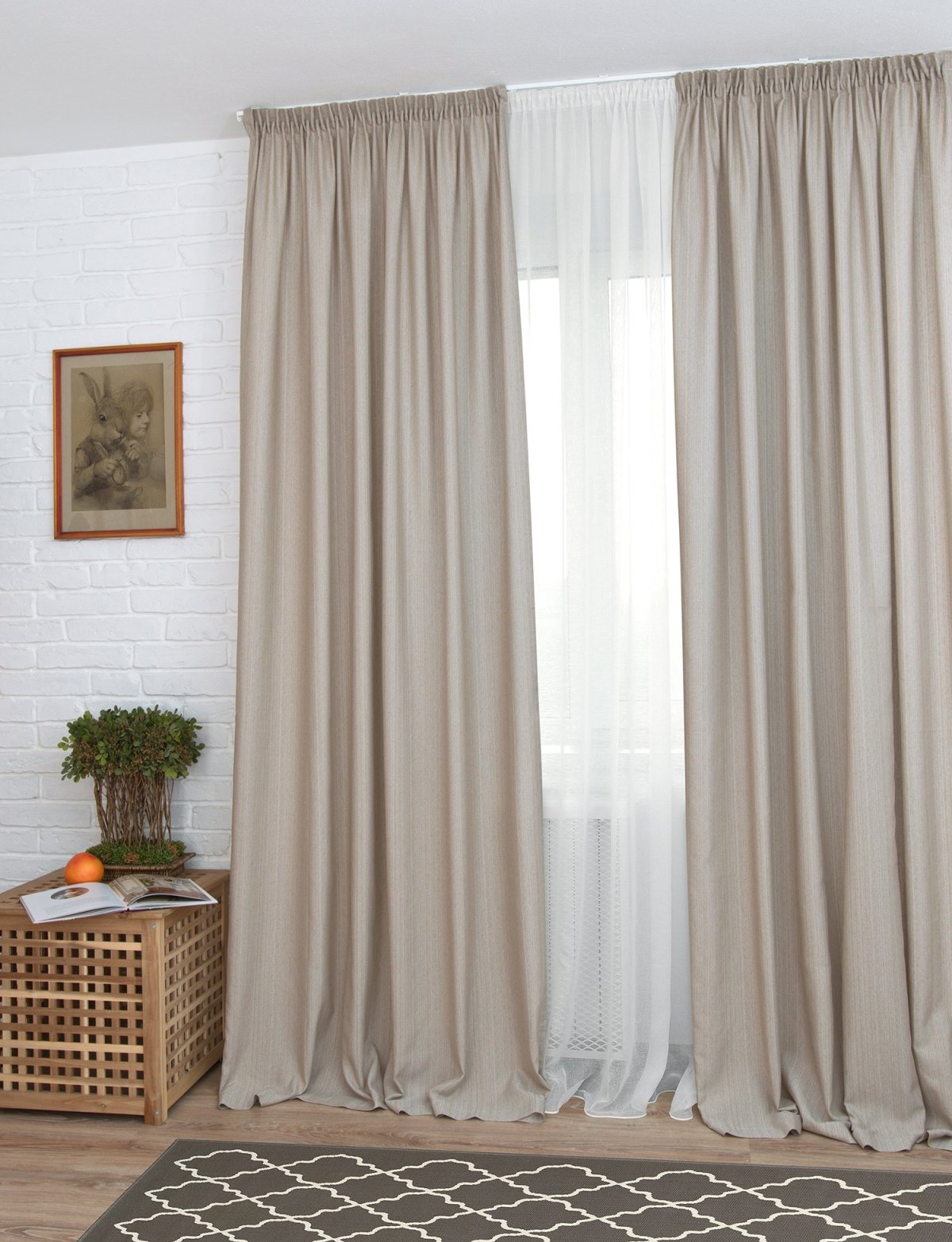 Шторы блэкаут беж