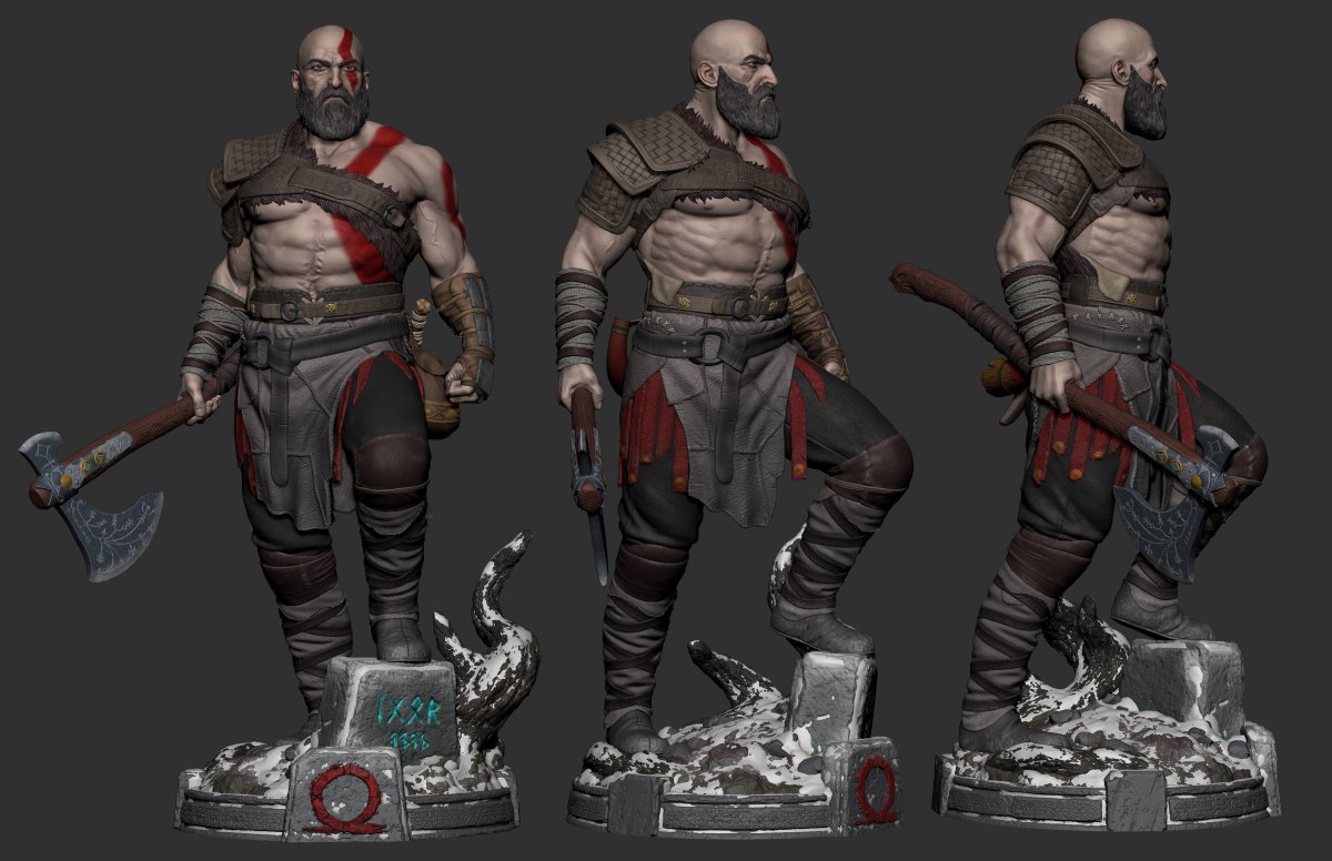 Кратос God of War персонаж модель