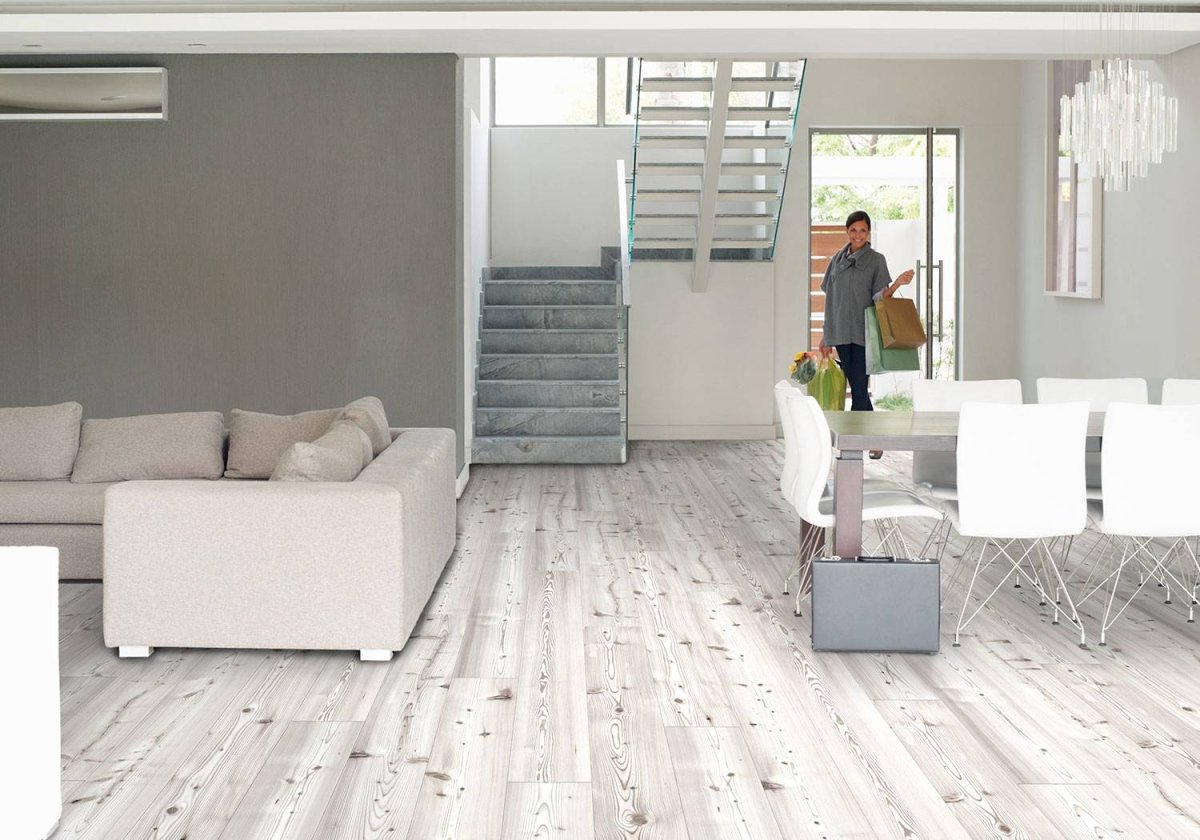 Белый ламинат в интерьере