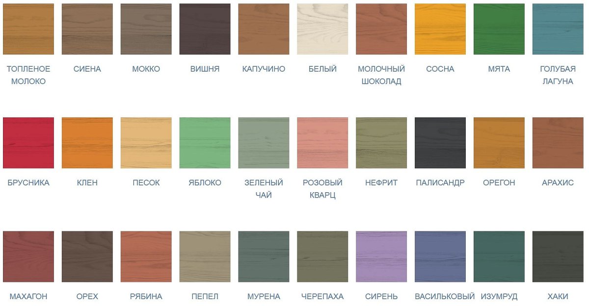 Биотекс антисептик для дерева палитра