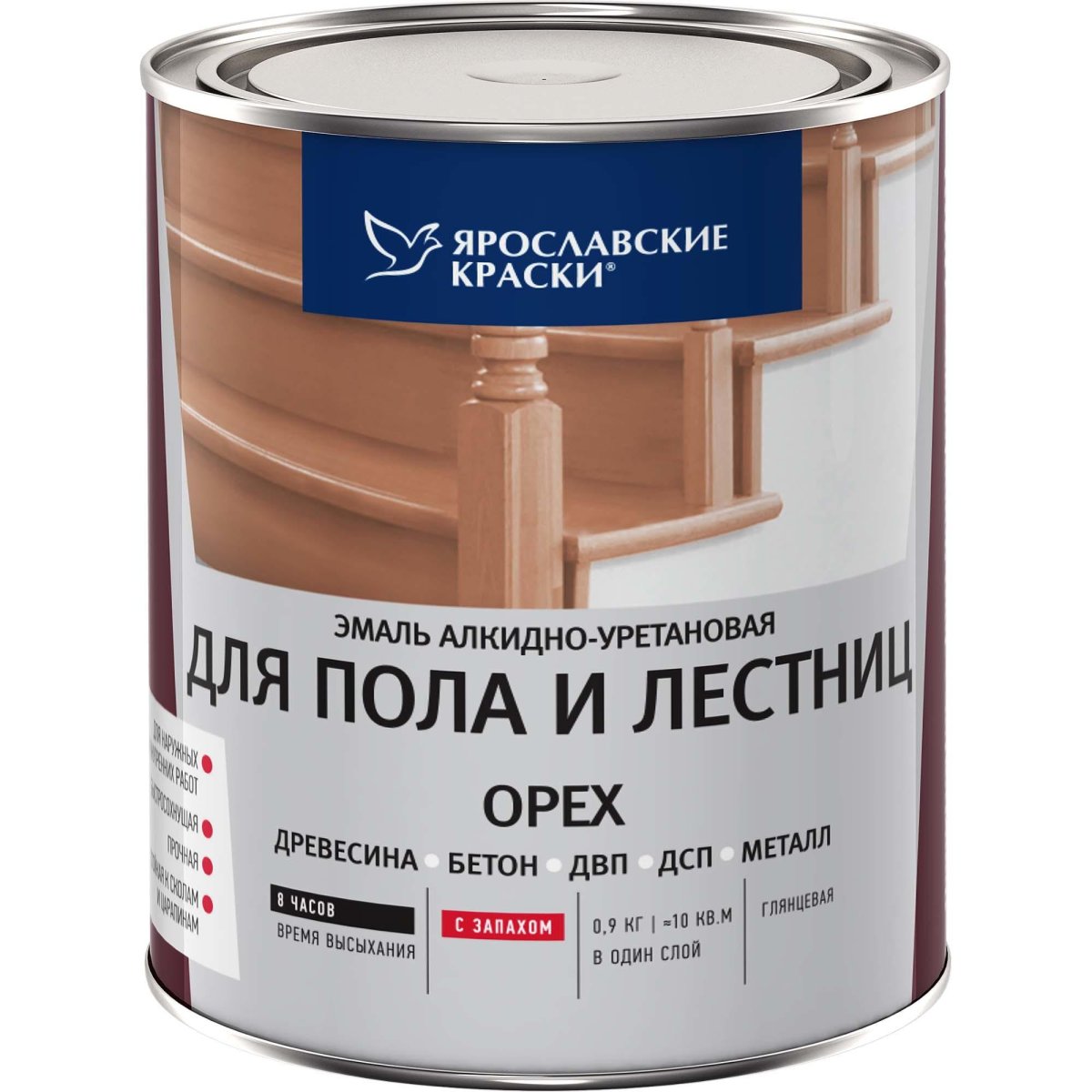 Эмаль алкидно-уретановая для пола и лестниц Ярославские краски орех