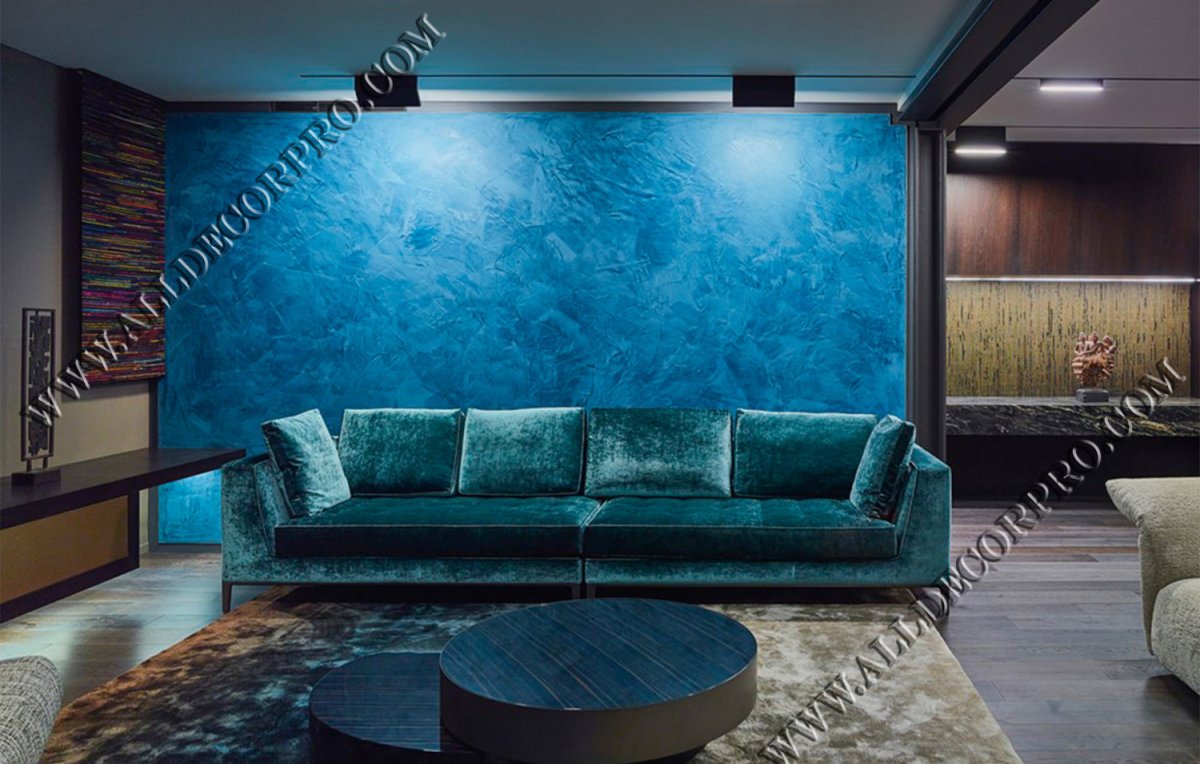 Венецианка мрамор в гостиной