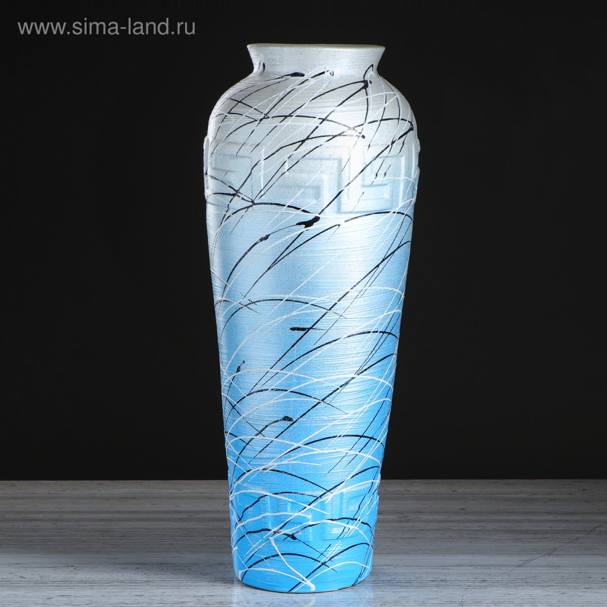 Ваза напольная "Арго", лепка, белая, 62 см, микс, керамика