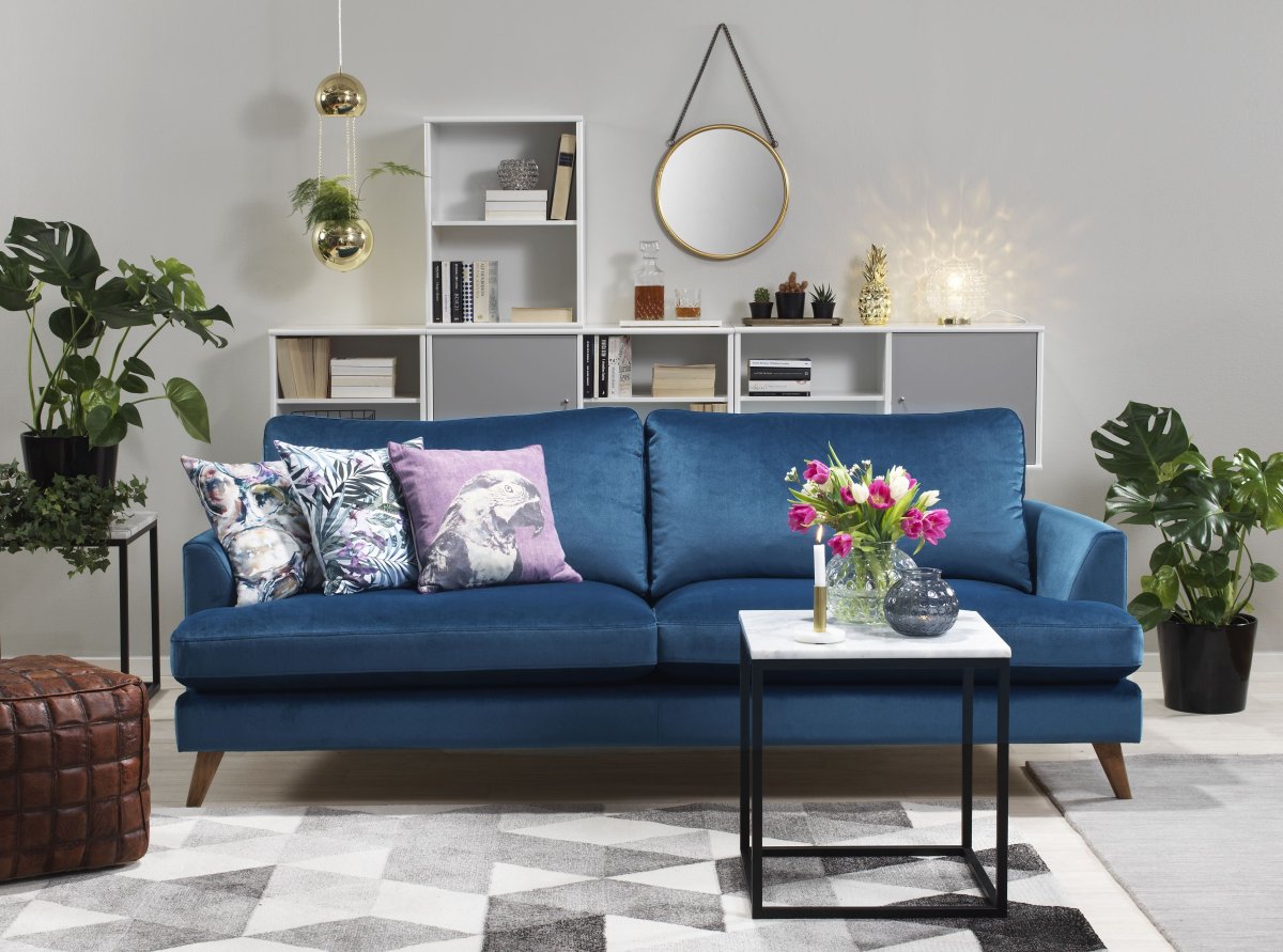 Сине серый диван