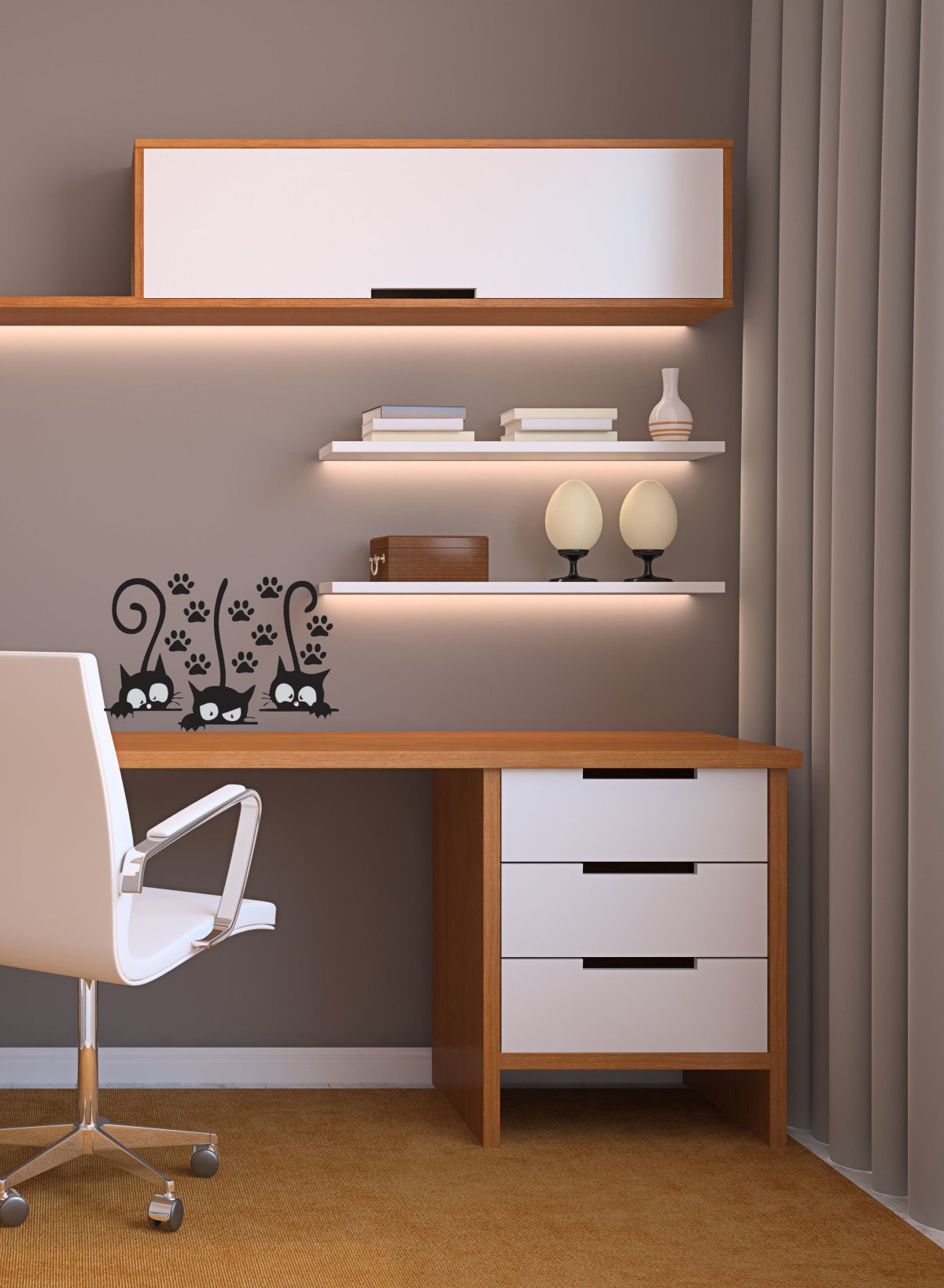 Полочки над письменным столом