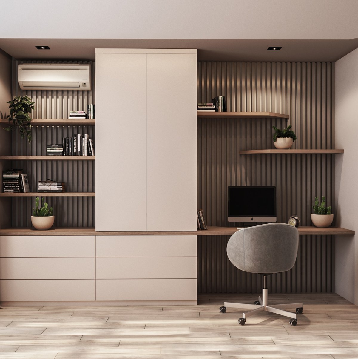 Рабочее место в шкафу