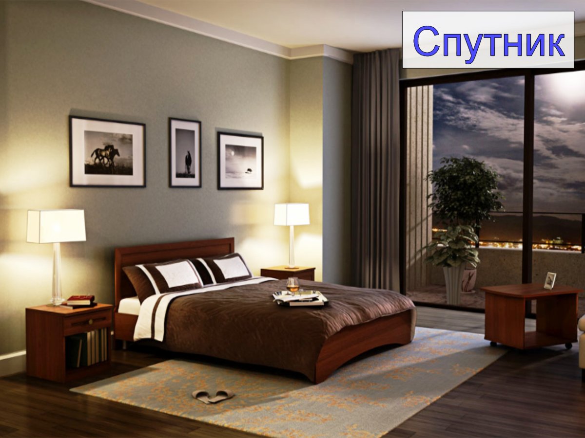 Коричневые стены в спальне