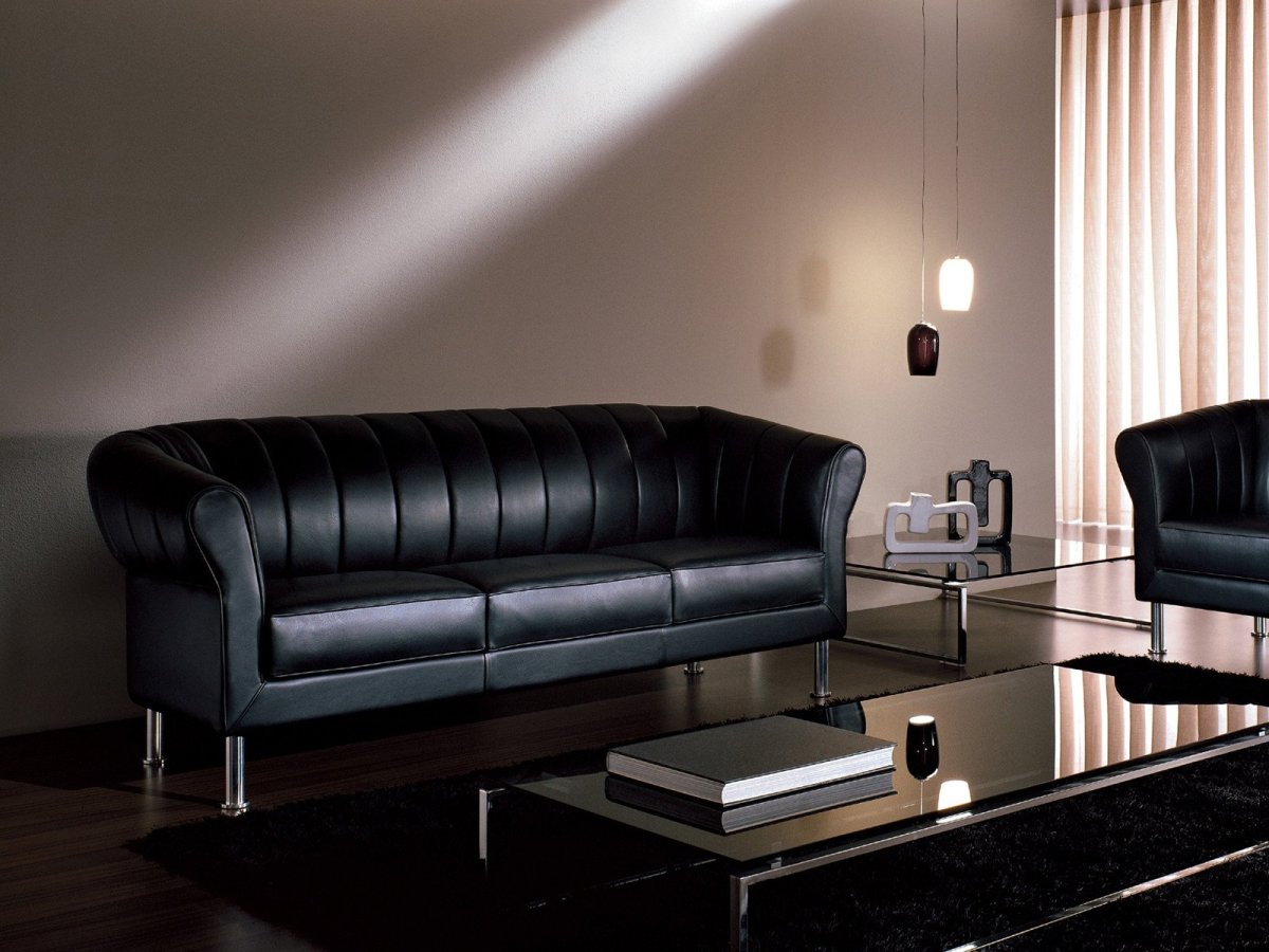 Стильный кожаный диван