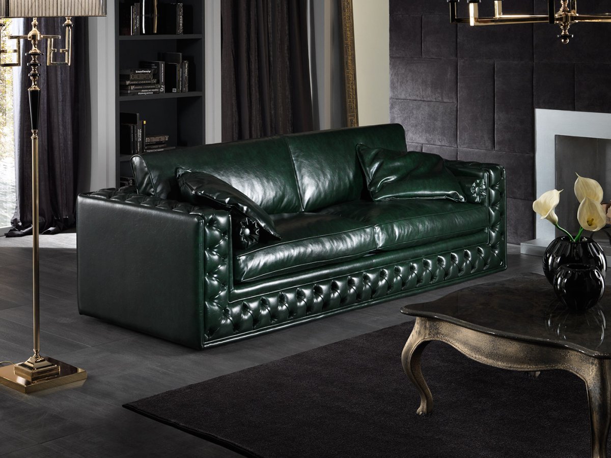 Итальянский кожаный диван Честер Салотти