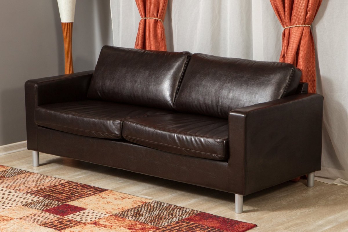 Диван 2-х местный Basic 132 черный кожзаменитель