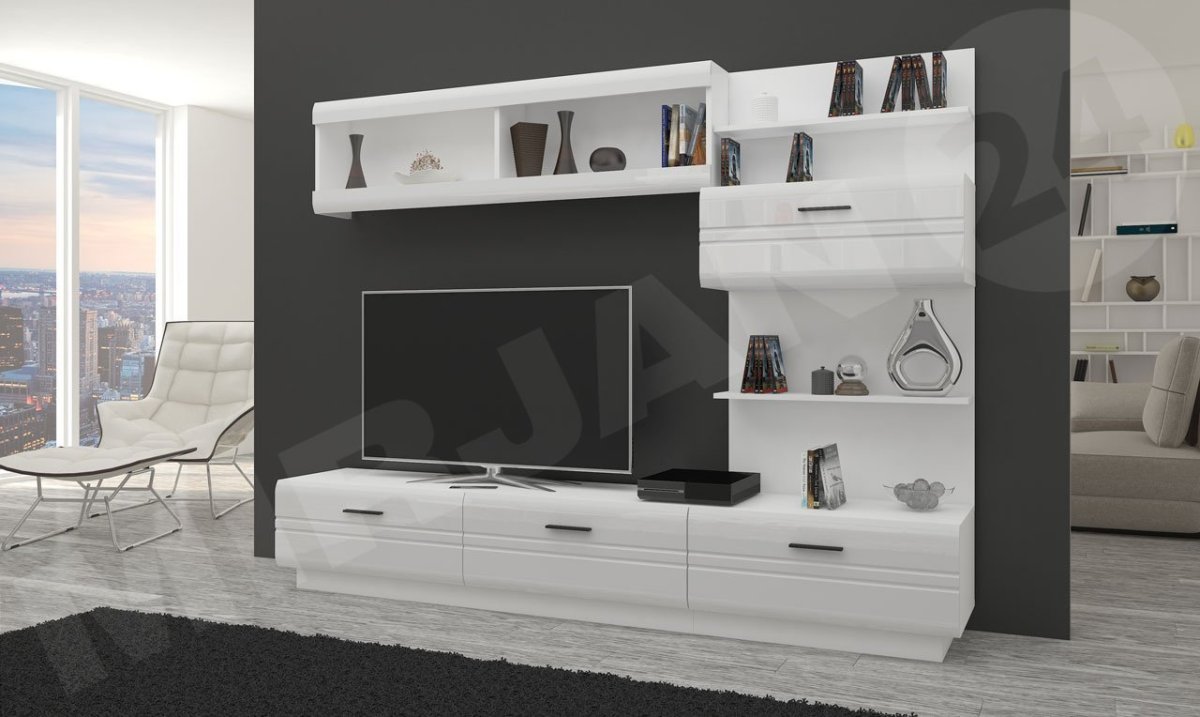 Гостиная Лайт Эстель белый глянец