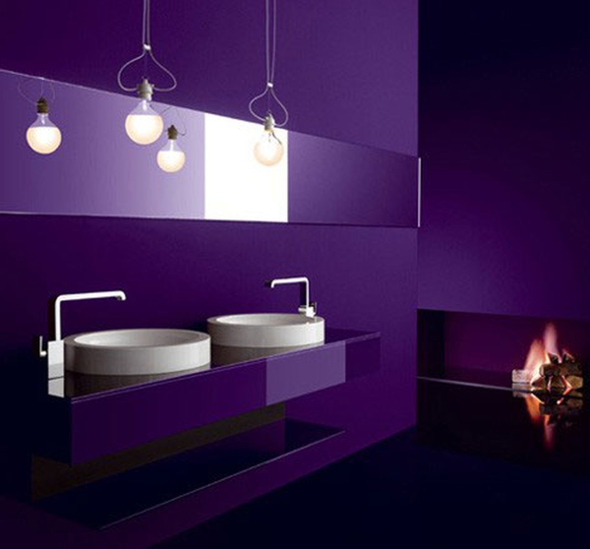 Фиолетовые Ванные комнаты