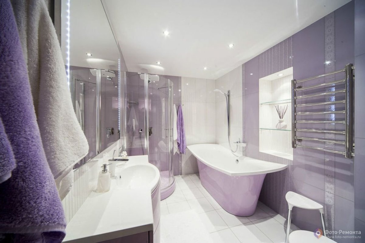 Ванная в фиолетовых тонах