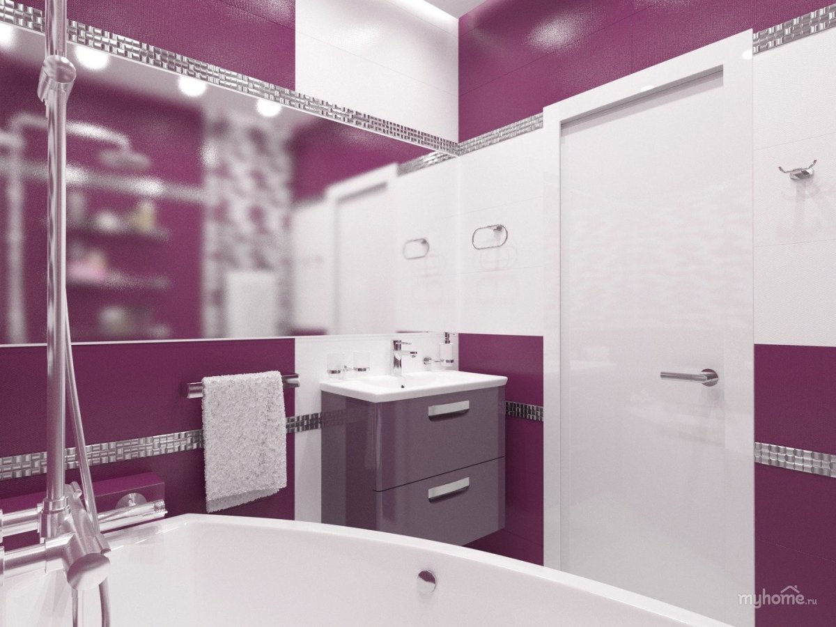 Ванная комната в сиреневых тонах