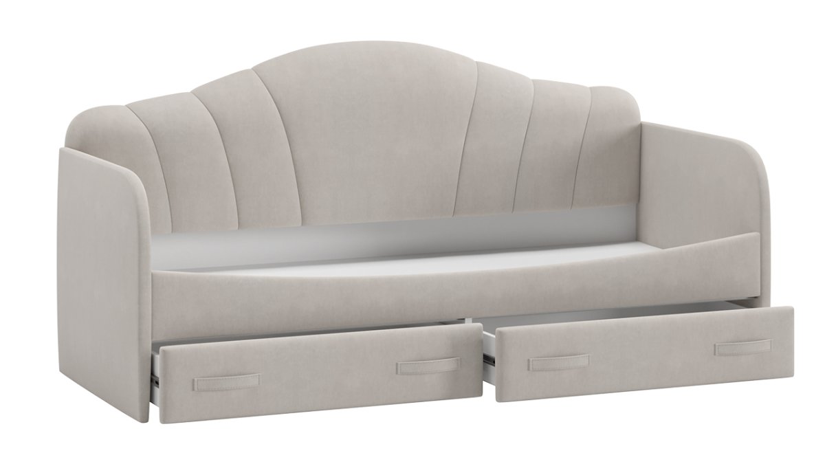 Кровать Сабрина с мягкой спинкой и ящиками 900