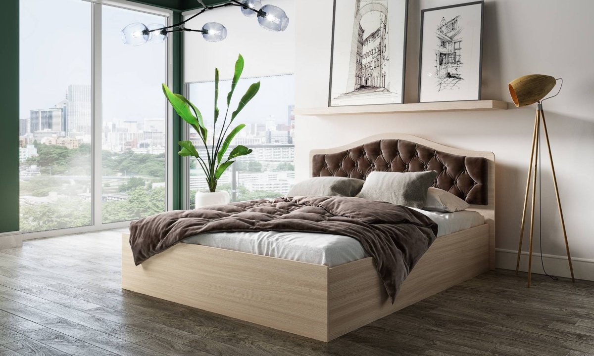 ТЭКС кровать Дели дуб молочный карамель