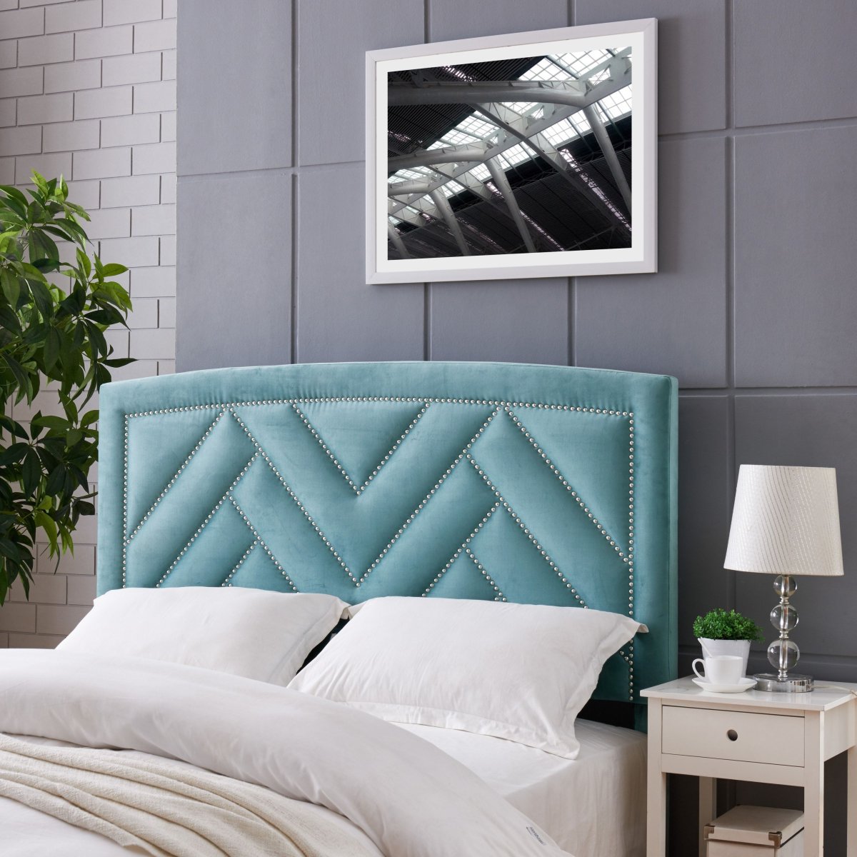 Кровать Domenico Аскона бирюзовая