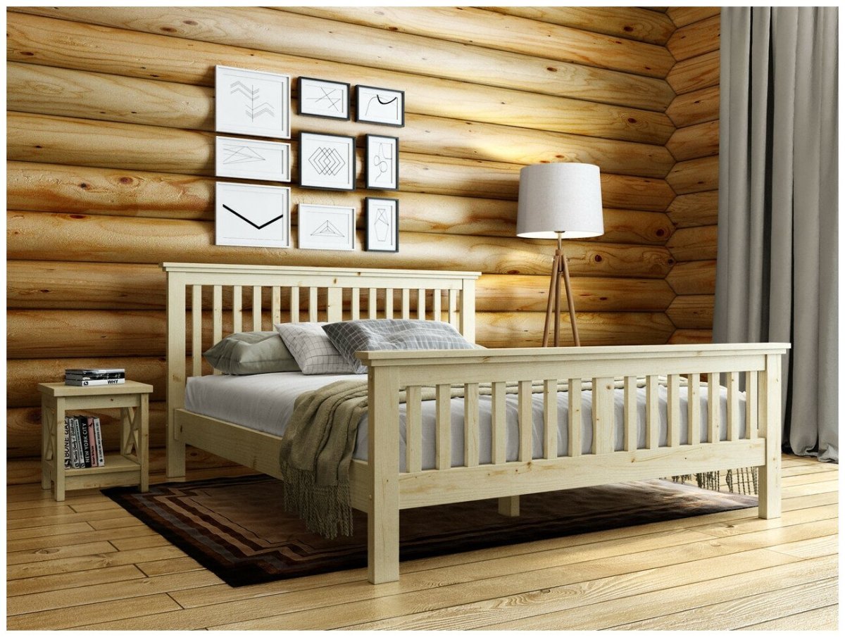 Кровать в стиле Прованс из массива дерева