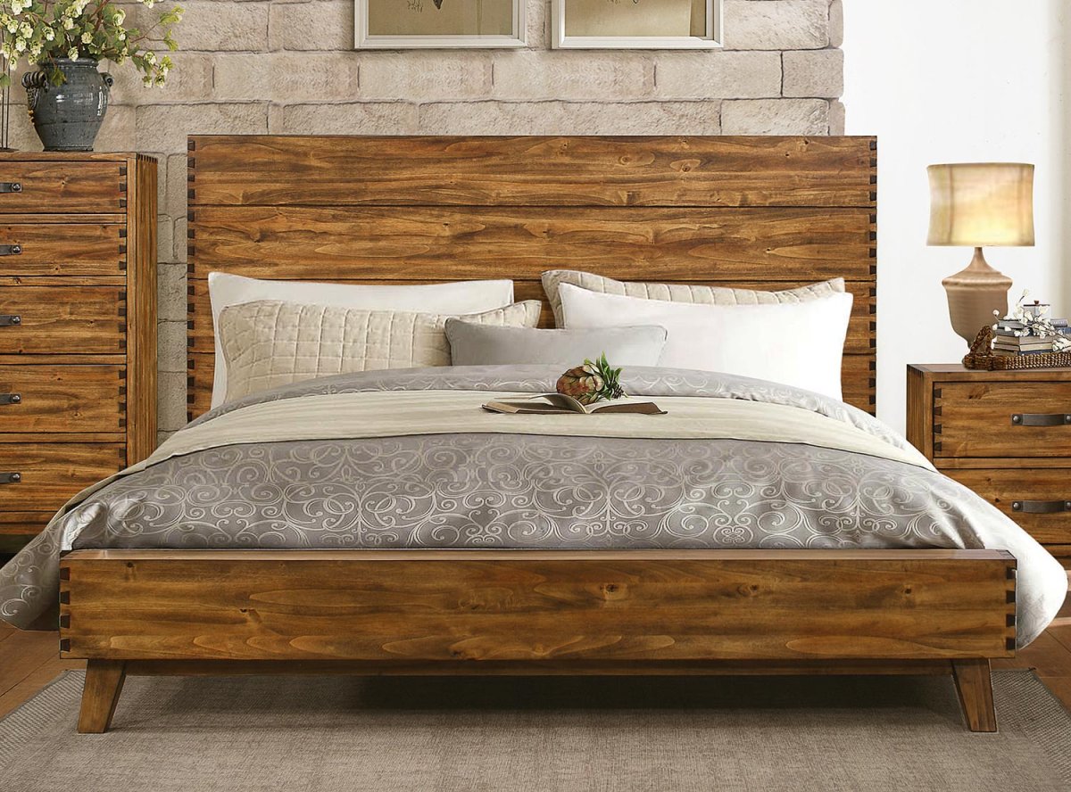 Деревянная кровать двуспальная экостиль