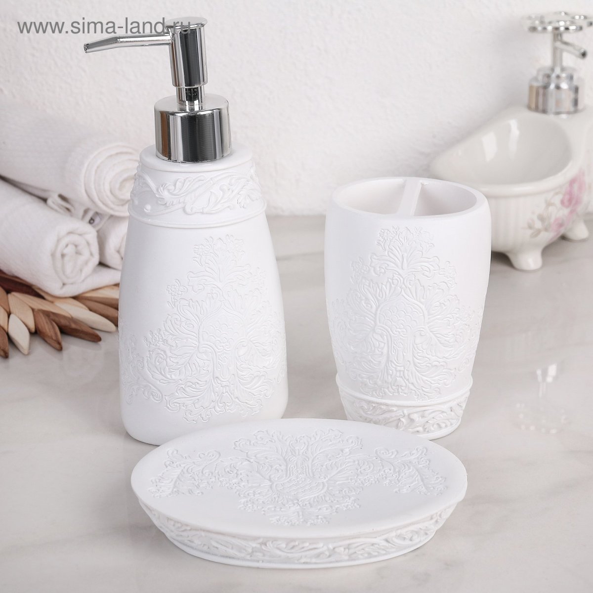 "Набор для ванной комнаты ""Милена"" сал 101-104-07-07 (6/1) 6 предметов"