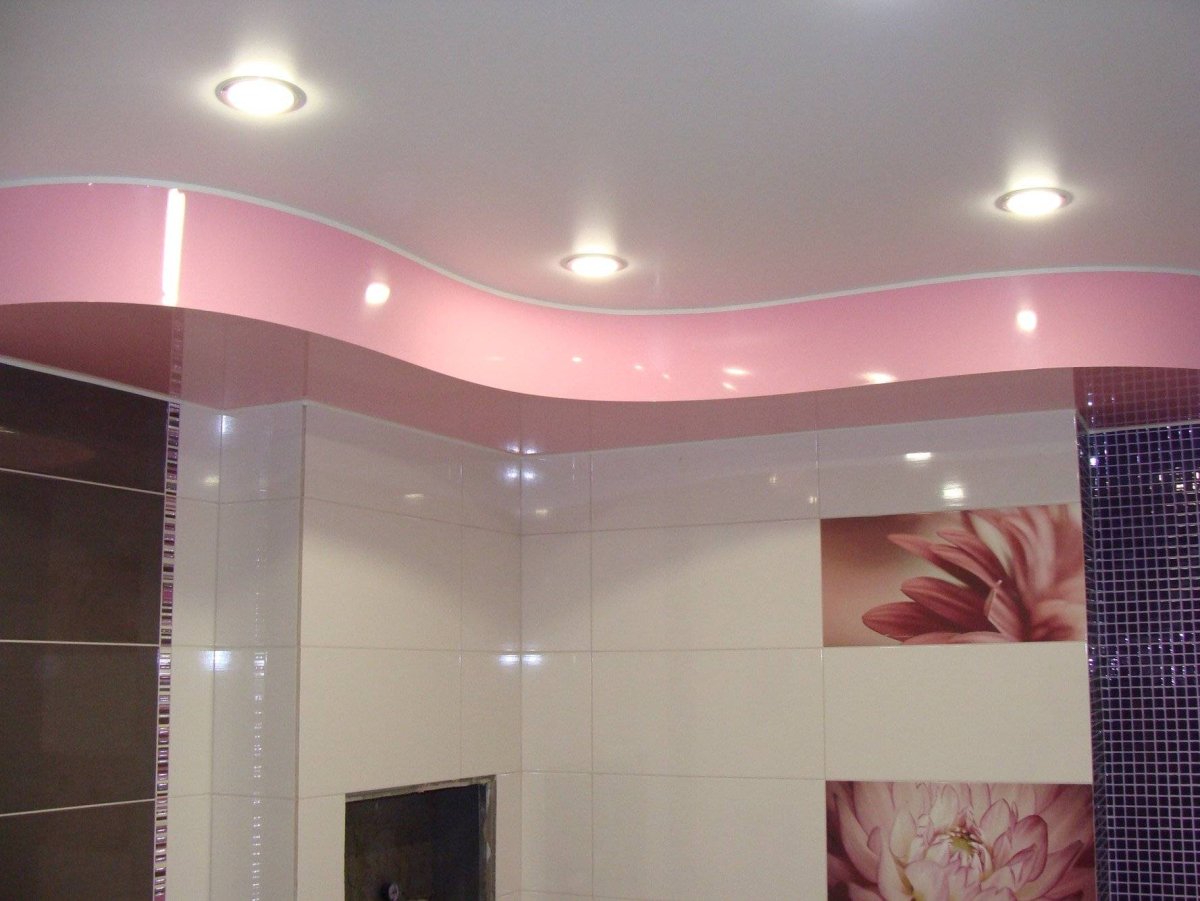 Двухуровневые натяжные потолки