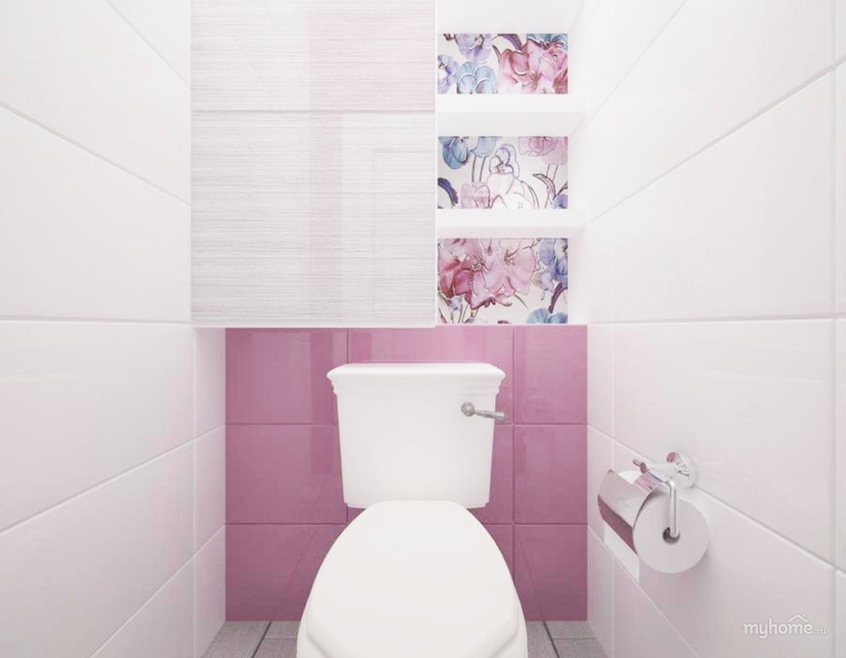 Розовая туалетная комната